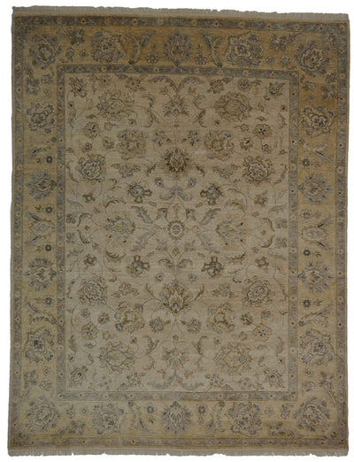 Canvello Hand Made Transitional All Over Indo Mahal Rug - 8'0'' X 10'0'' - Canvello