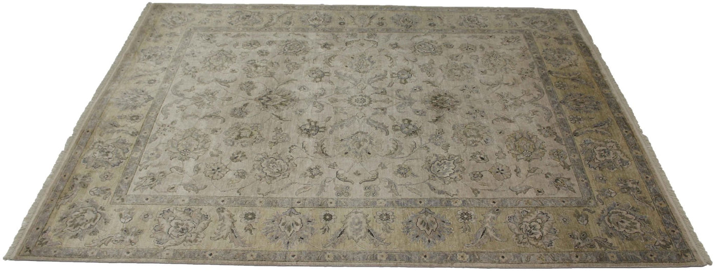 Canvello Hand Made Transitional All Over Indo Mahal Rug - 8'0'' X 10'0'' - Canvello