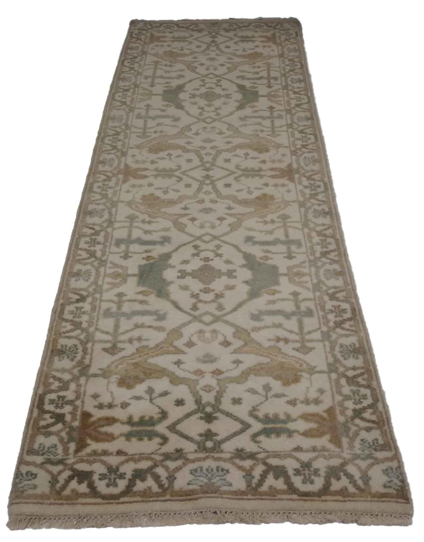 Canvello Hand Made Transitional All Over Indo Oushak Rug - 2'7'' X 10'0'' - Canvello