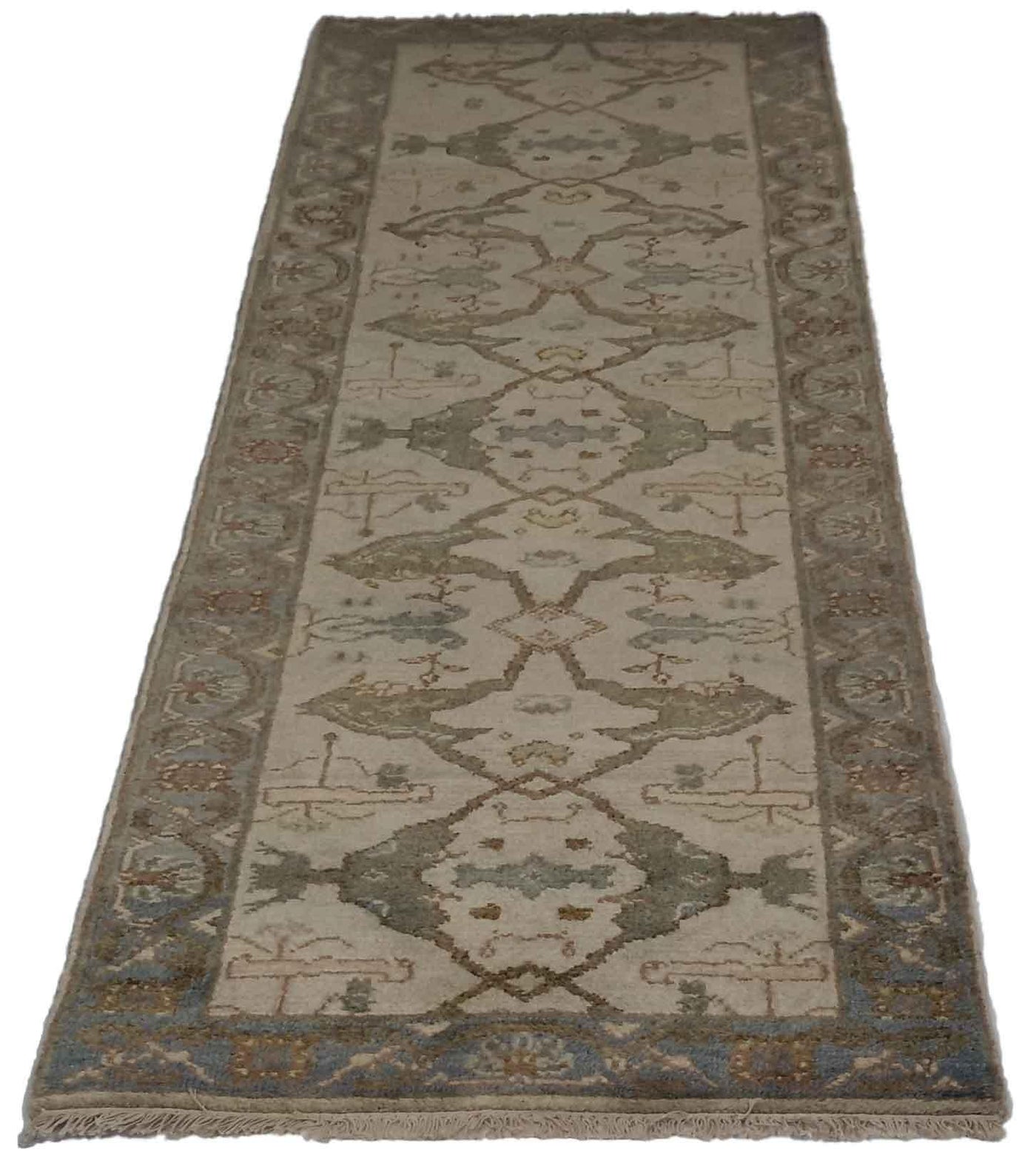 Canvello Hand Made Transitional All Over Indo Oushak Rug - 2'8'' X 9'9'' - Canvello