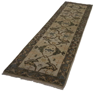 Canvello Hand Made Transitional All Over Indo Oushak Rug - 2'8'' X 9'9'' - Canvello