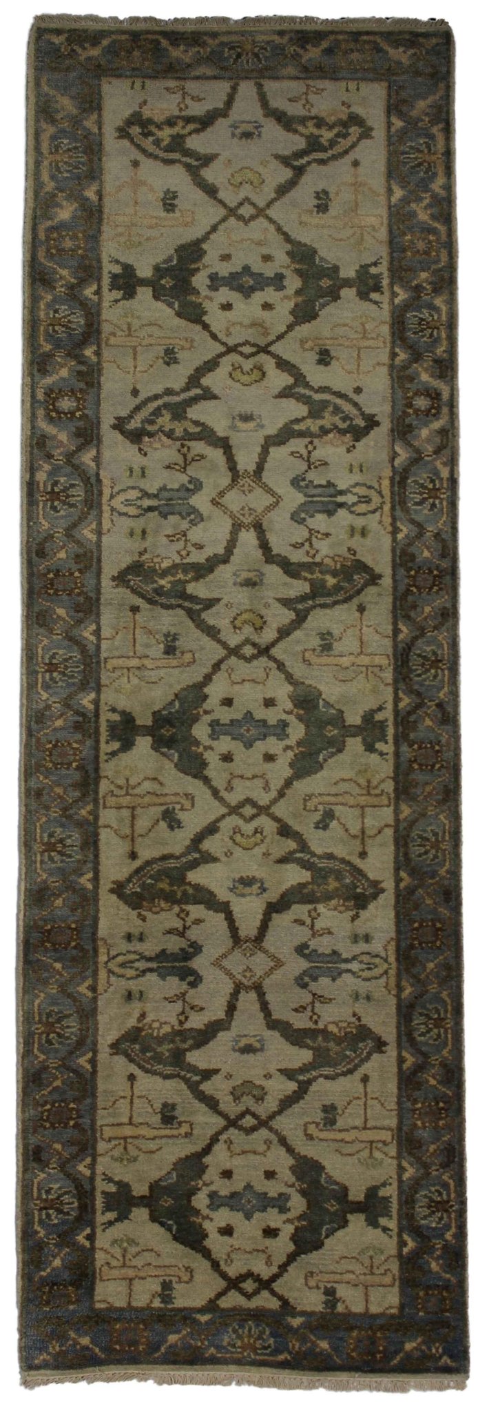 Canvello Hand Made Transitional All Over Indo Oushak Rug - 2'8'' X 9'9'' - Canvello