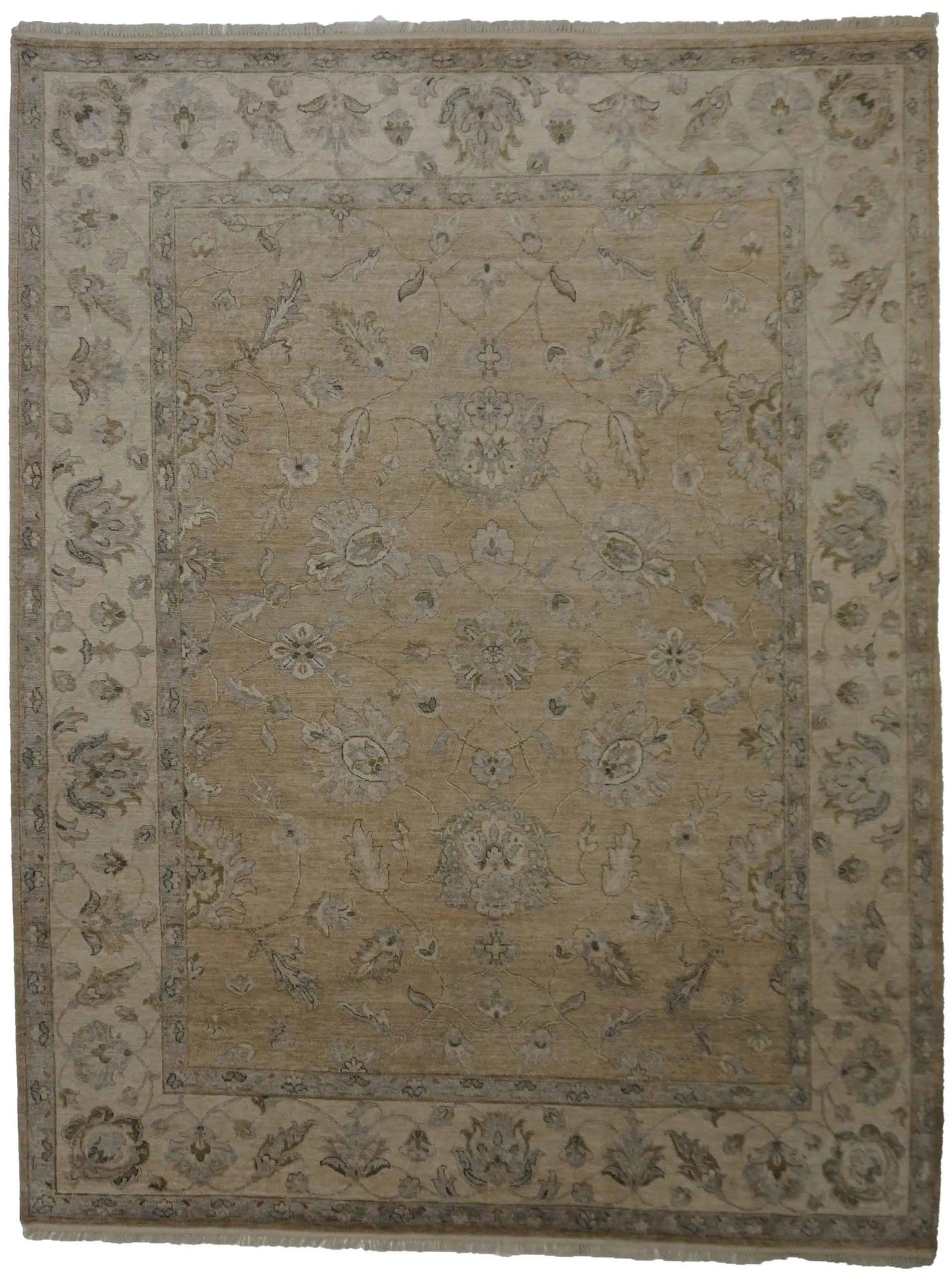 Canvello Hand Made Transitional All Over Indo Oushak Rug - 7'10'' X 10'2''