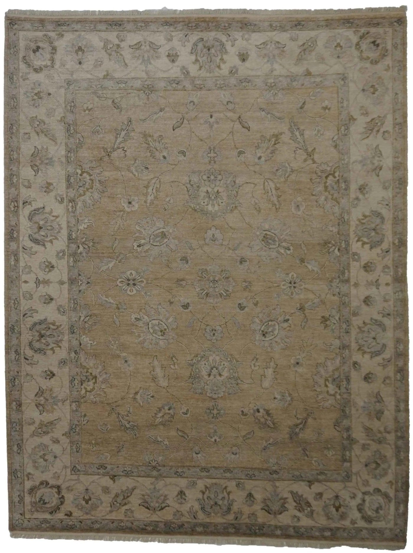 Canvello Hand Made Transitional All Over Indo Oushak Rug - 7'10'' X 10'2'' - Canvello