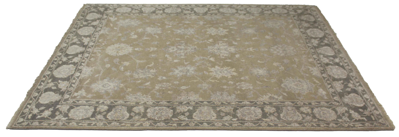 Canvello Hand Made Transitional All Over Indo Oushak Rug - 8'0'' X 9'11''
