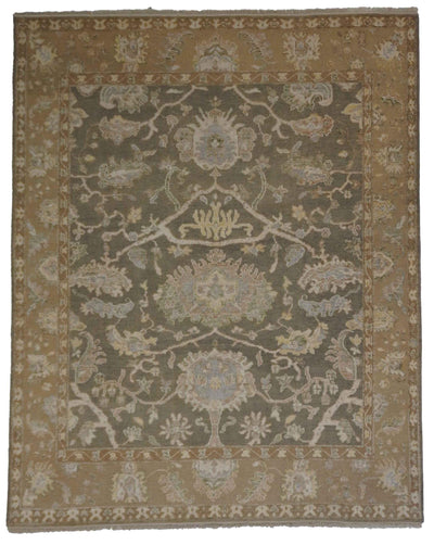 Canvello Hand Made Transitional All Over Indo Oushak Rug - 8'1'' X 10'2''