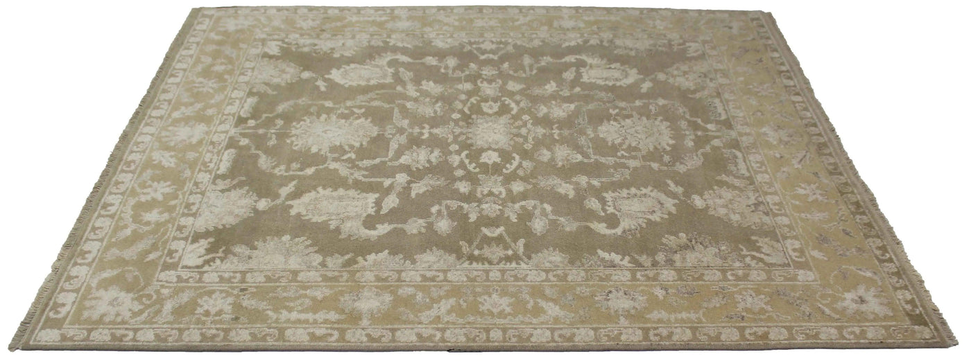 Canvello Hand Made Transitional All Over Indo Oushak Rug - 8'1'' X 9'11''