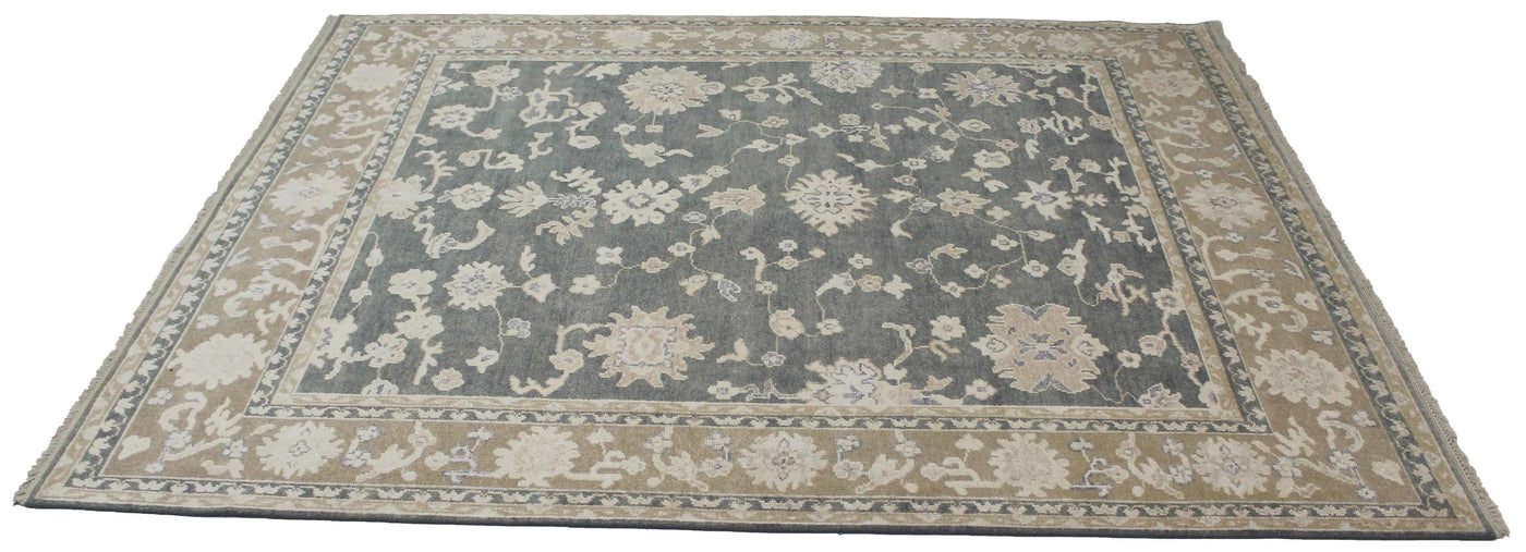 Canvello Hand Made Transitional All Over Indo Oushak Rug - 8'2'' X 10'4''