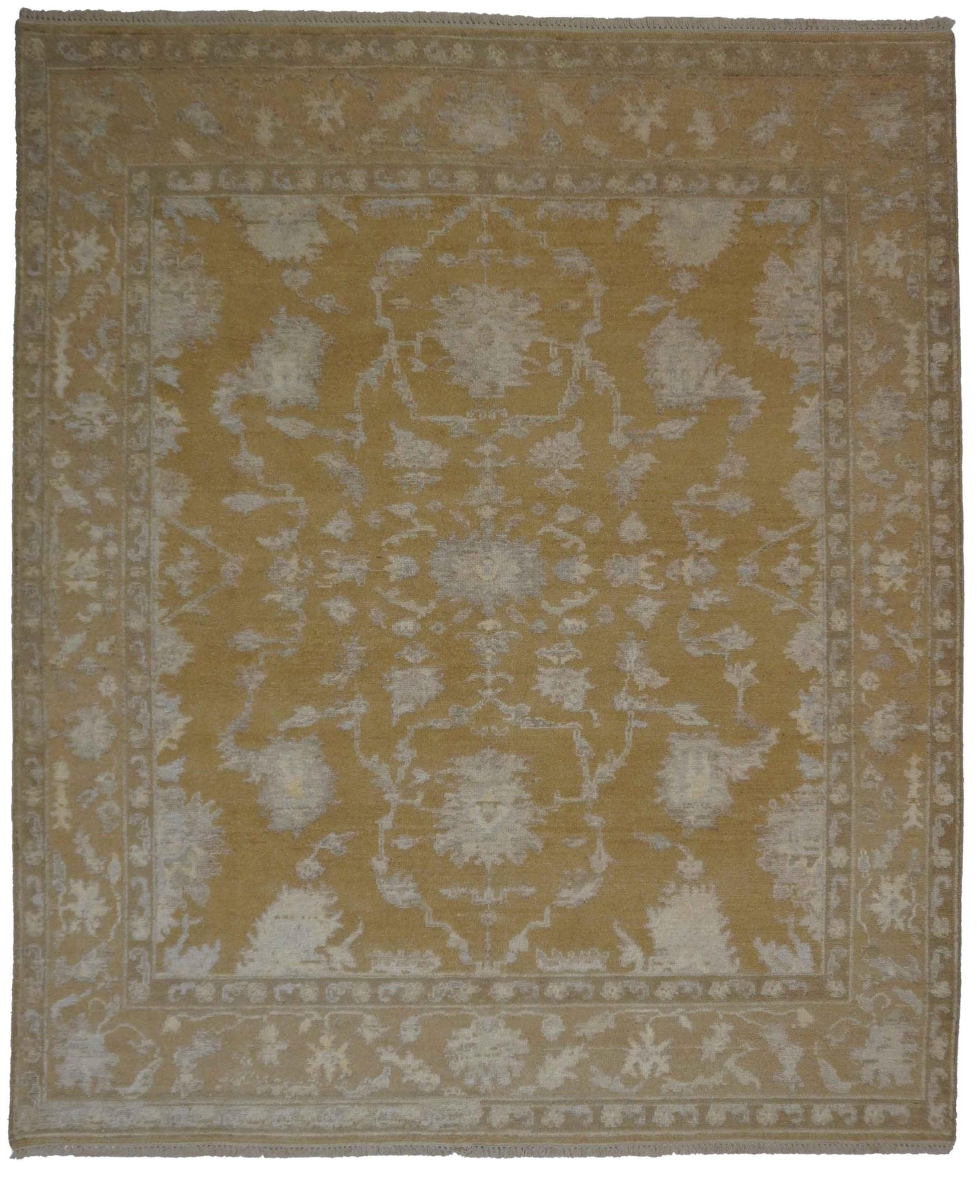 Canvello Hand Made Transitional All Over Indo Oushak Rug - 8'2'' X 9'9''