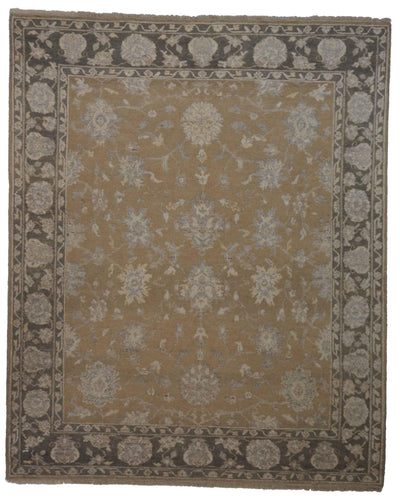 Canvello Hand Made Transitional All Over Indo Oushak Rug - 8'0'' X 9'11'' - Canvello