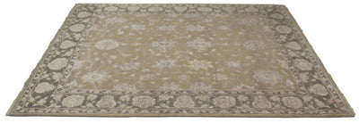 Canvello Hand Made Transitional All Over Indo Oushak Rug - 8'0'' X 9'11'' - Canvello