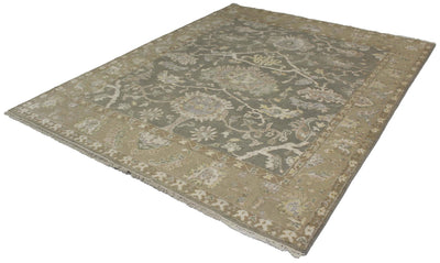 Canvello Hand Made Transitional All Over Indo Oushak Rug - 8'1'' X 10'2'' - Canvello