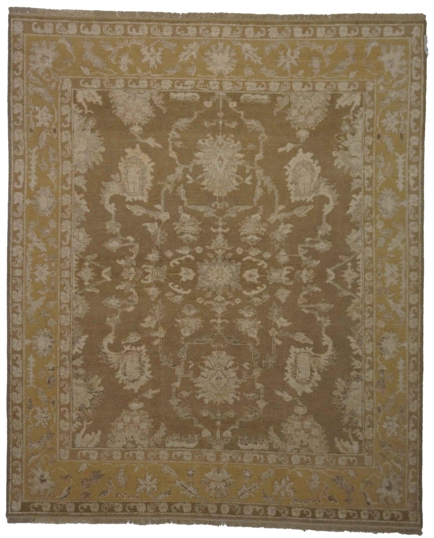 Canvello Hand Made Transitional All Over Indo Oushak Rug - 8'1'' X 9'11'' - Canvello