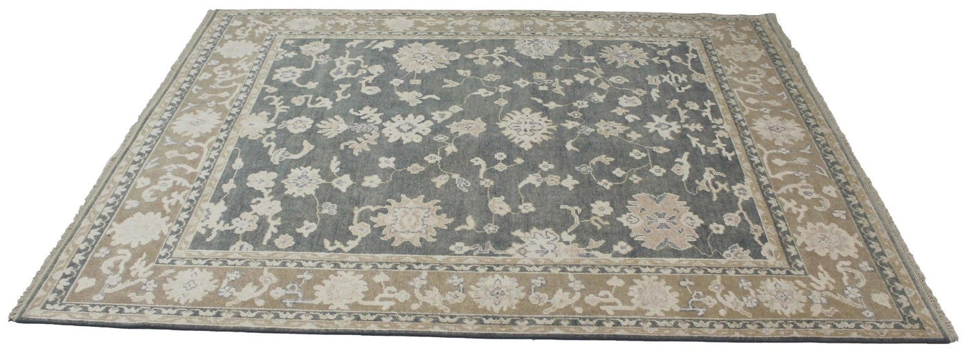 Canvello Hand Made Transitional All Over Indo Oushak Rug - 8'2'' X 10'4'' - Canvello