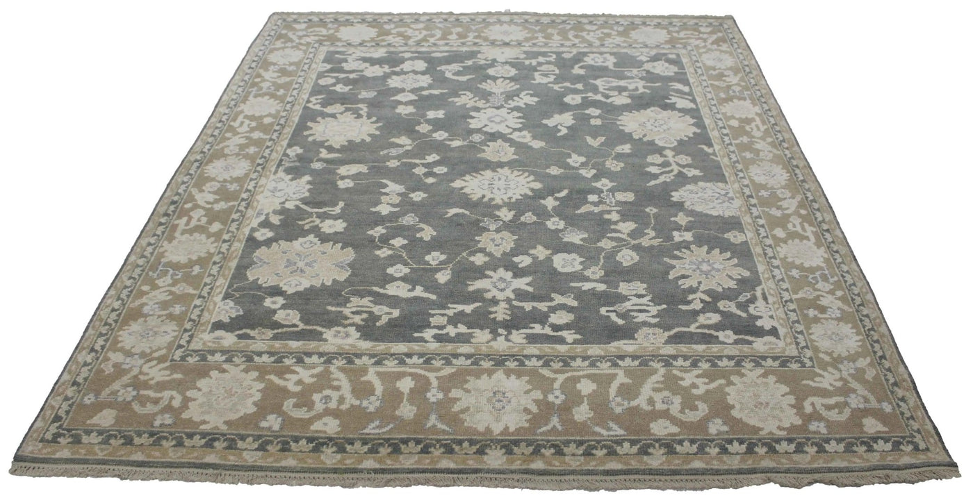 Canvello Hand Made Transitional All Over Indo Oushak Rug - 8'2'' X 10'4'' - Canvello