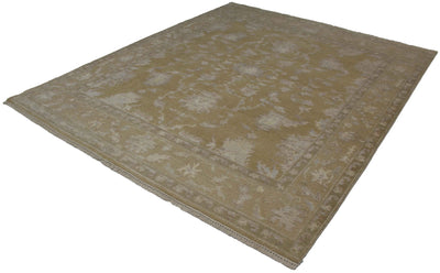 Canvello Hand Made Transitional All Over Indo Oushak Rug - 8'2'' X 9'9'' - Canvello