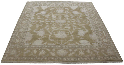 Canvello Hand Made Transitional All Over Indo Oushak Rug - 8'2'' X 9'9'' - Canvello