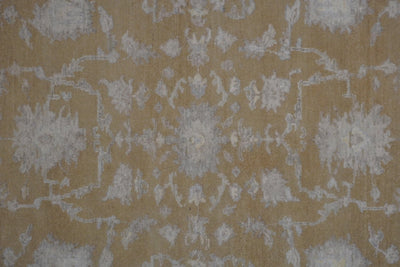 Canvello Hand Made Transitional All Over Indo Oushak Rug - 8'2'' X 9'9'' - Canvello