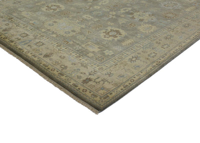 Canvello Hand Made Transitional All Over Indo Oushak Rug - 9'0'' X 11'9'' - Canvello