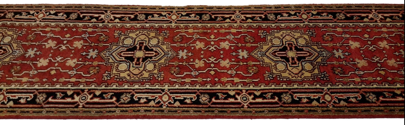 Canvello Hand Made Transitional All Over Indo Serapi Rug - 2'7'' X 11'10'' - Canvello