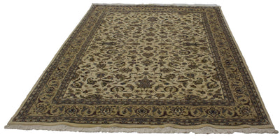 Canvello Hand Made Transitional All Over Indo Tabriz Rug - 6'8'' X 9'9'' - Canvello