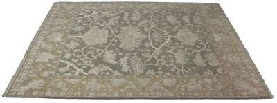 Canvello Hand Made Transitional All Over Indo Tabriz Rug - 8'0'' X 10'0''