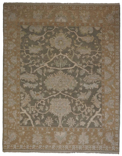 Canvello Hand Made Transitional All Over Indo Tabriz Rug - 8'0'' X 10'0'' - Canvello