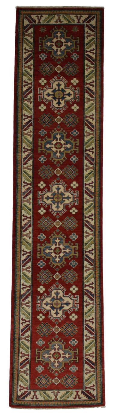 Canvello Hand Made Transitional All Over Pakistan Kazak Rug - 2'4'' X 10'10'' - Canvello