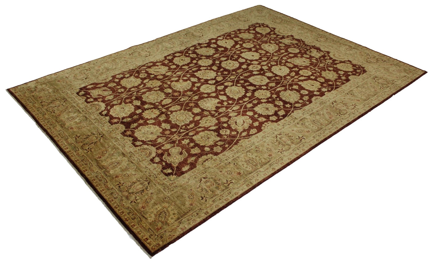 Canvello Hand Made Transitional All Over Pakistan Oushak Rug - 8'8'' X 12'3'' - Canvello