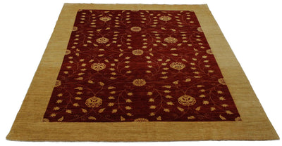 Canvello Hand Made Transitional All Over Pakistan Pishavar Rug - 8'0'' X 11'4'' - Canvello