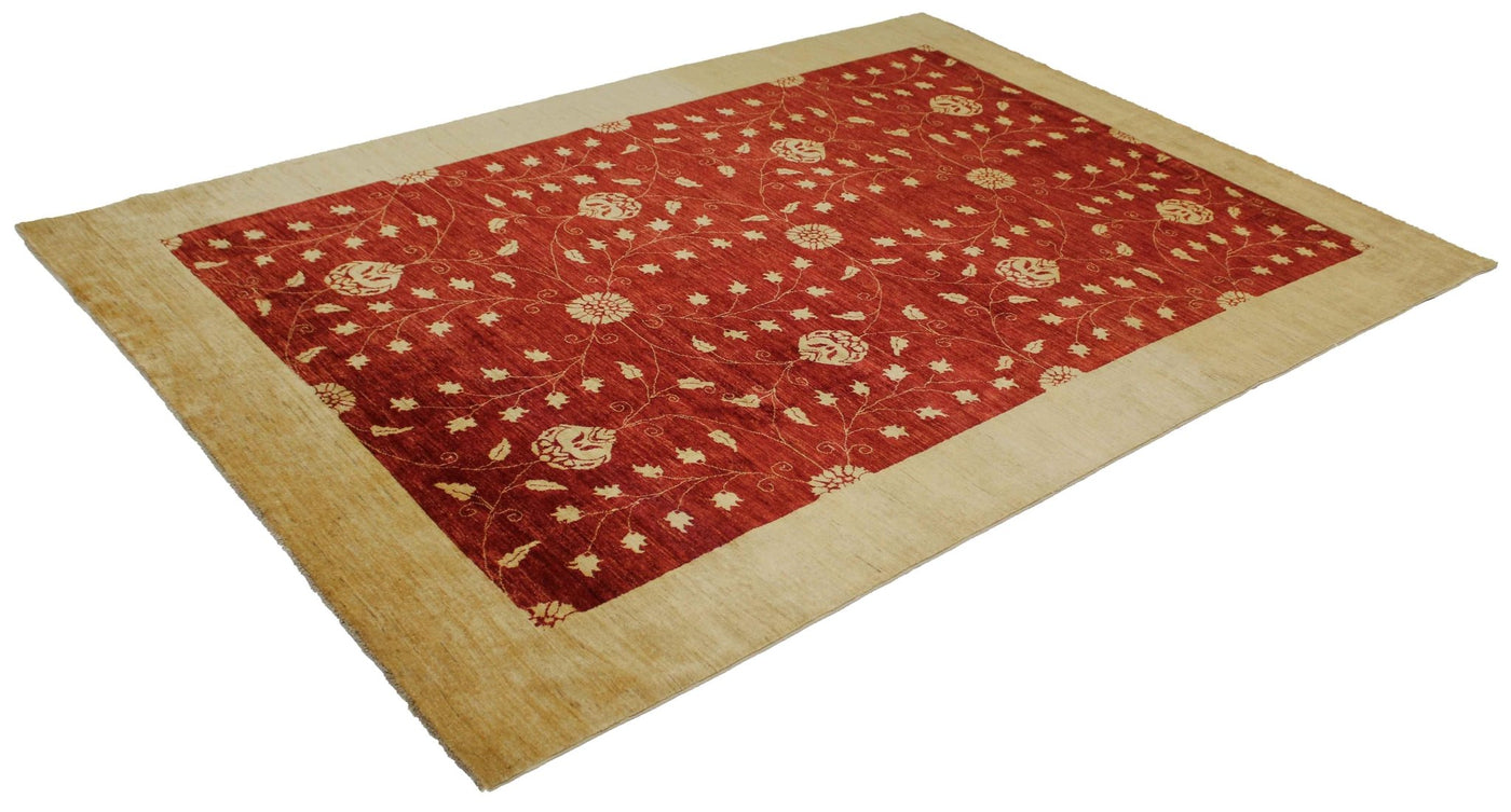 Canvello Hand Made Transitional All Over Pakistan Pishavar Rug - 8'0'' X 11'4'' - Canvello