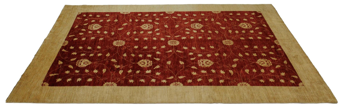 Canvello Hand Made Transitional All Over Pakistan Pishavar Rug - 8'0'' X 11'4'' - Canvello