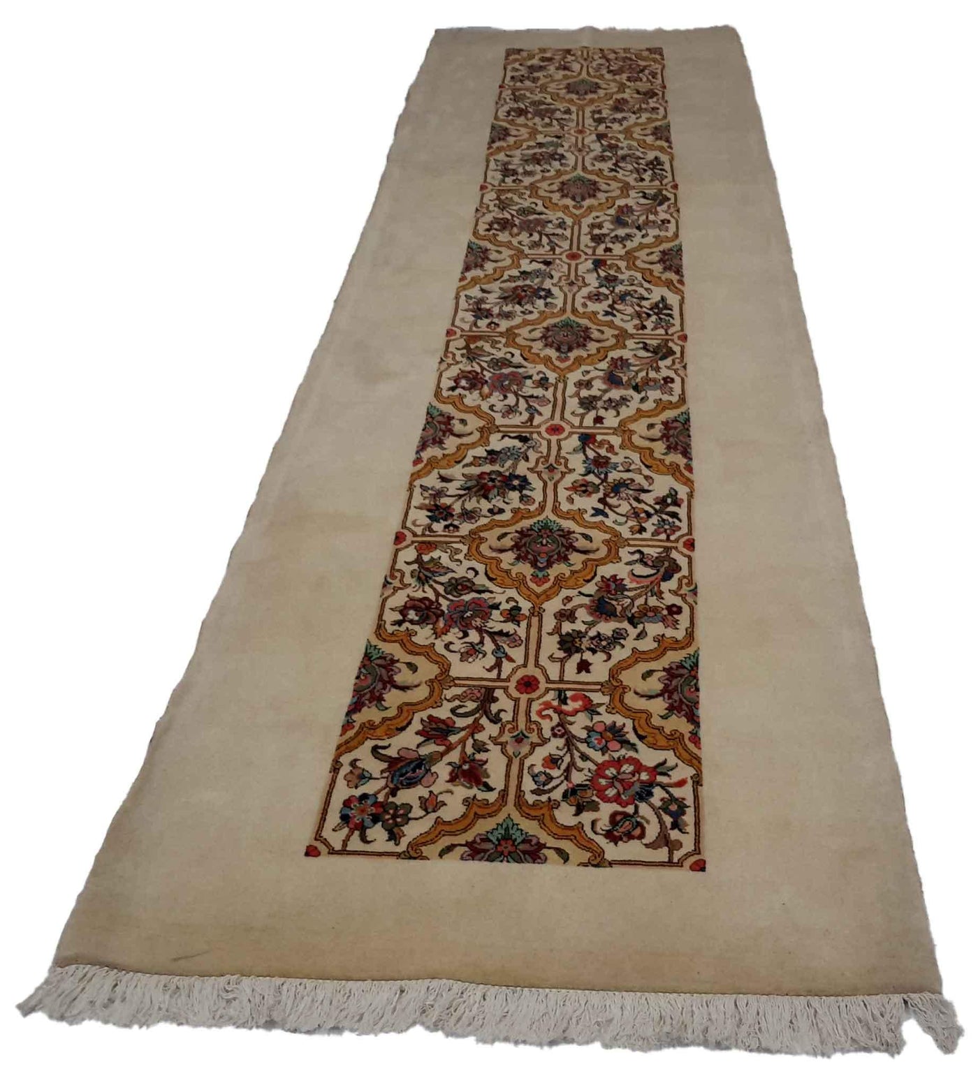 Canvello Hand Made Transitional All Over Silkroad Bakhtiary Rug - 3'1'' X 12'11'' - Canvello