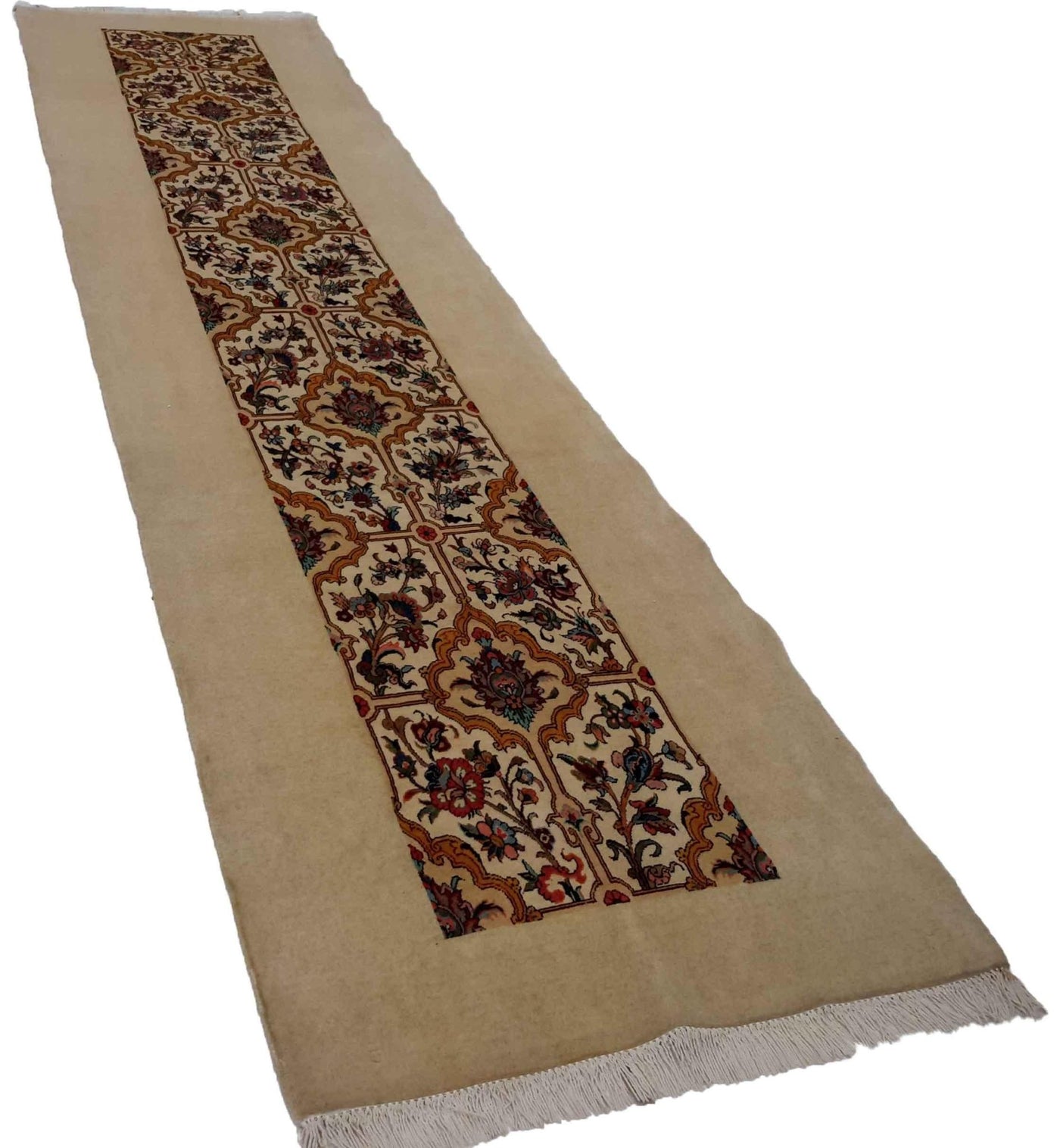 Canvello Hand Made Transitional All Over Silkroad Bakhtiary Rug - 3'1'' X 12'11'' - Canvello