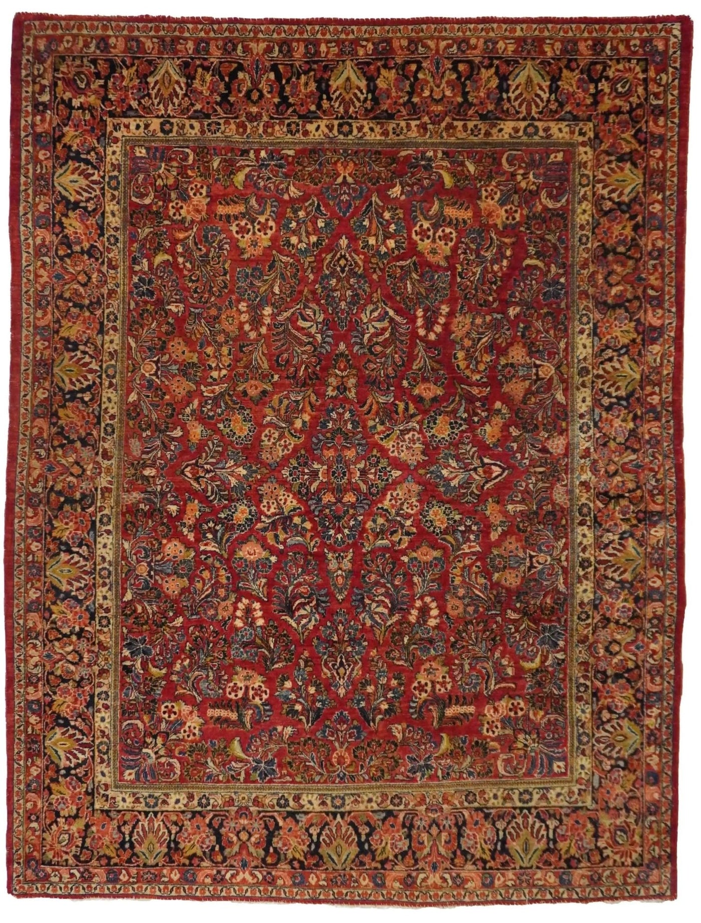 Canvello Hand Made Transitional All Over Silkroad Bakhtiary Rug - 7'8'' X 9'10'' - Canvello