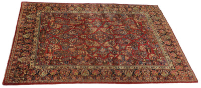 Canvello Hand Made Transitional All Over Silkroad Bakhtiary Rug - 7'8'' X 9'10'' - Canvello