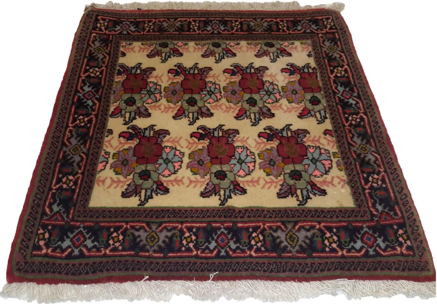 Canvello Hand Made Transitional All Over Silkroad Bidjar Rug - 1'9'' X 1'10'' - Canvello