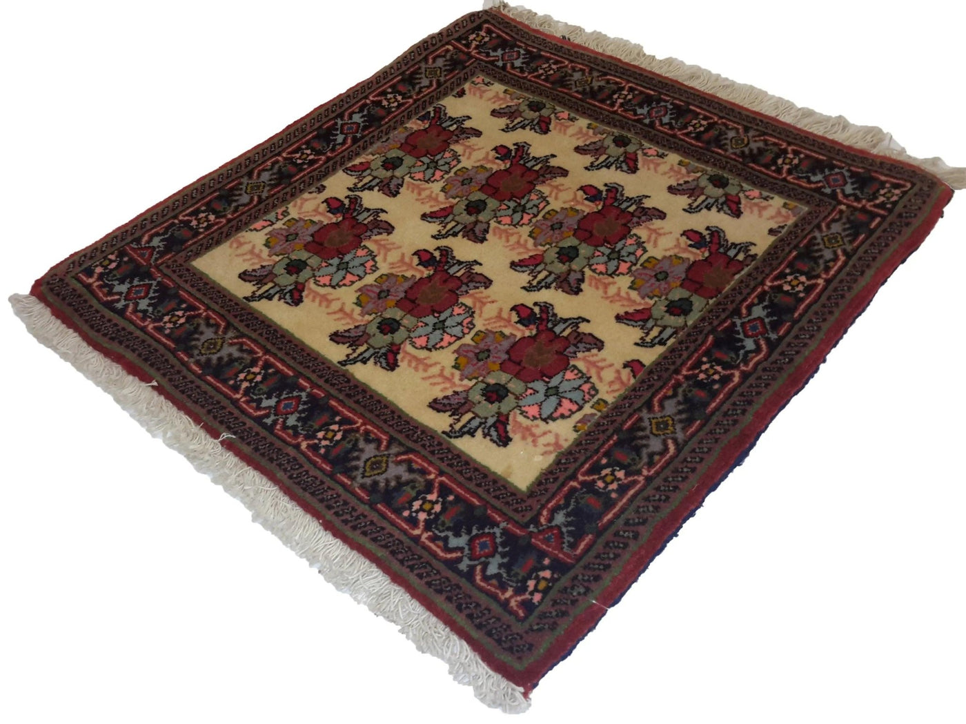 Canvello Hand Made Transitional All Over Silkroad Bidjar Rug - 1'9'' X 1'10'' - Canvello