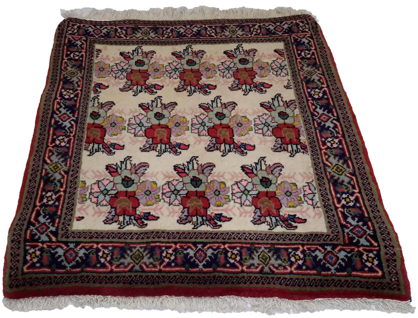 Canvello Hand Made Transitional All Over Silkroad Bidjar Rug - 1'9'' X 2'1'' - Canvello