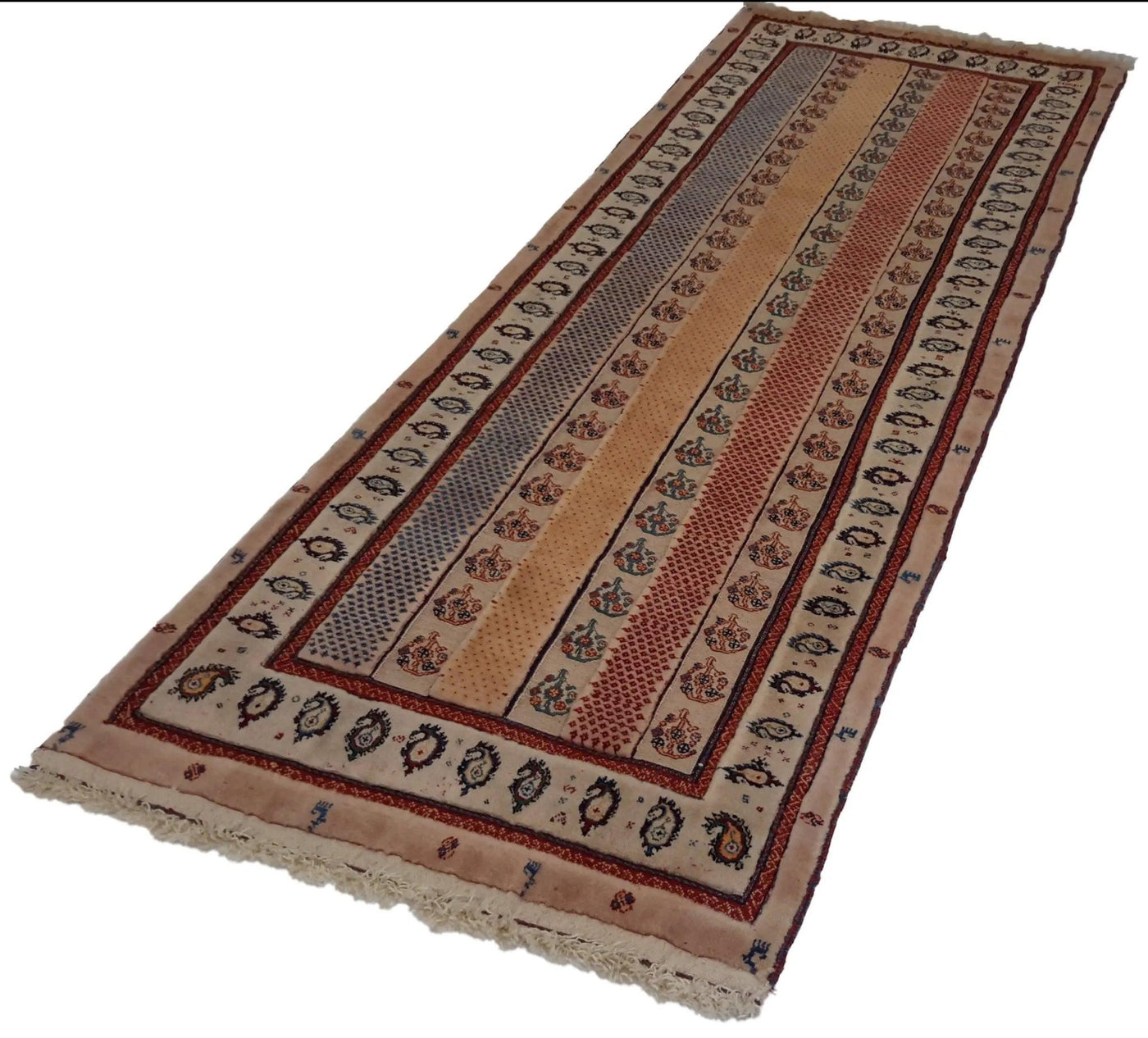 Canvello Hand Made Transitional All Over Silkroad Sirjan Rug - 2'10'' X 8'0'' - Canvello