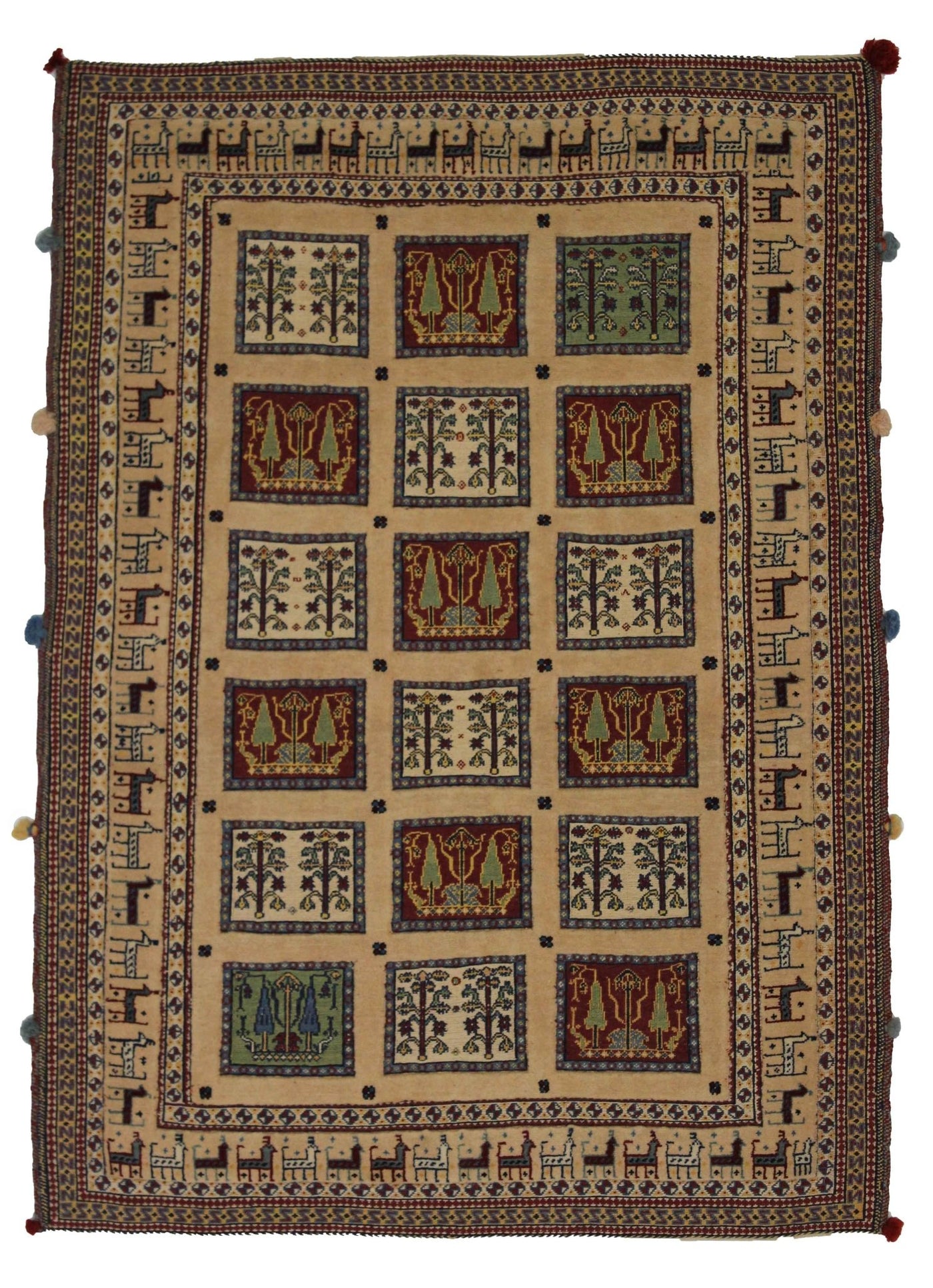 Canvello Hand Made Transitional Four Season Silkroad Sirjan Rug - 3'5'' X 4'9'' - Canvello