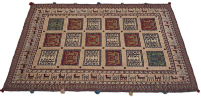 Canvello Hand Made Transitional Four Season Silkroad Sirjan Rug - 3'5'' X 4'9'' - Canvello