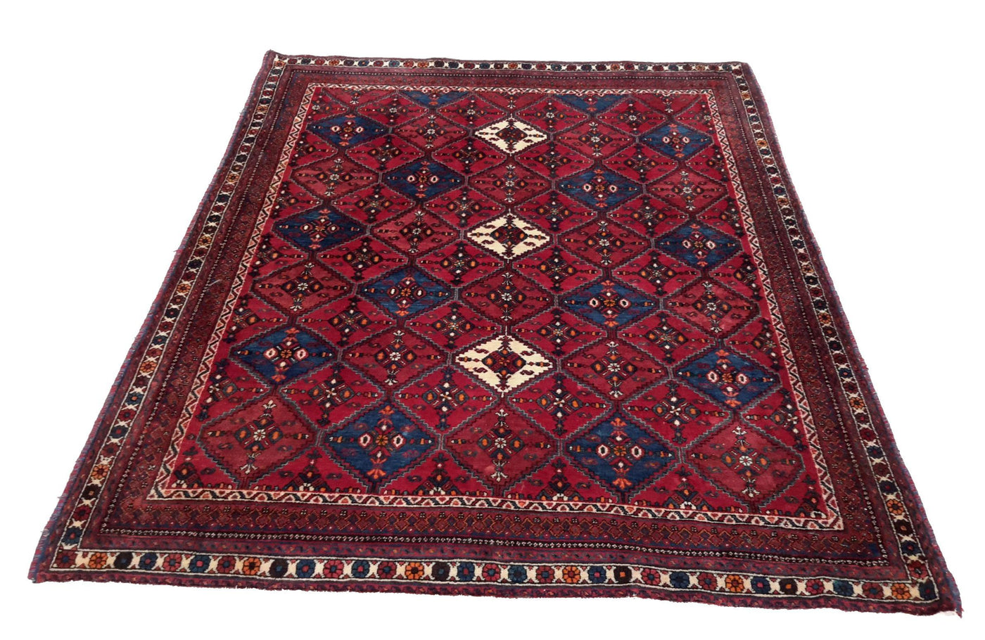 Canvello Hand Made Transitional Large Red Area Rug - 4'4'' X 6'9''