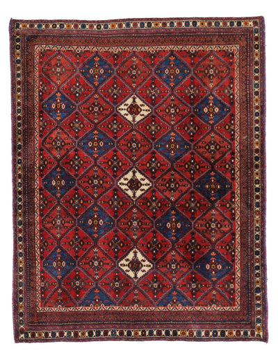 Canvello Hand Made Transitional Large Red Area Rug - 4'4'' X 6'9'' - Canvello