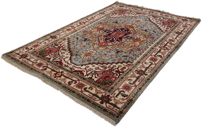 Canvello Hand Made Transitional Medallion Indo Indo Rug - 5'11'' X 9'1'' - Canvello