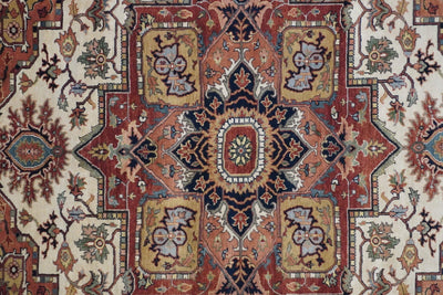 Canvello Hand Made Transitional Medallion Indo Serapi Rug - 7'10'' X 9'11'' - Canvello