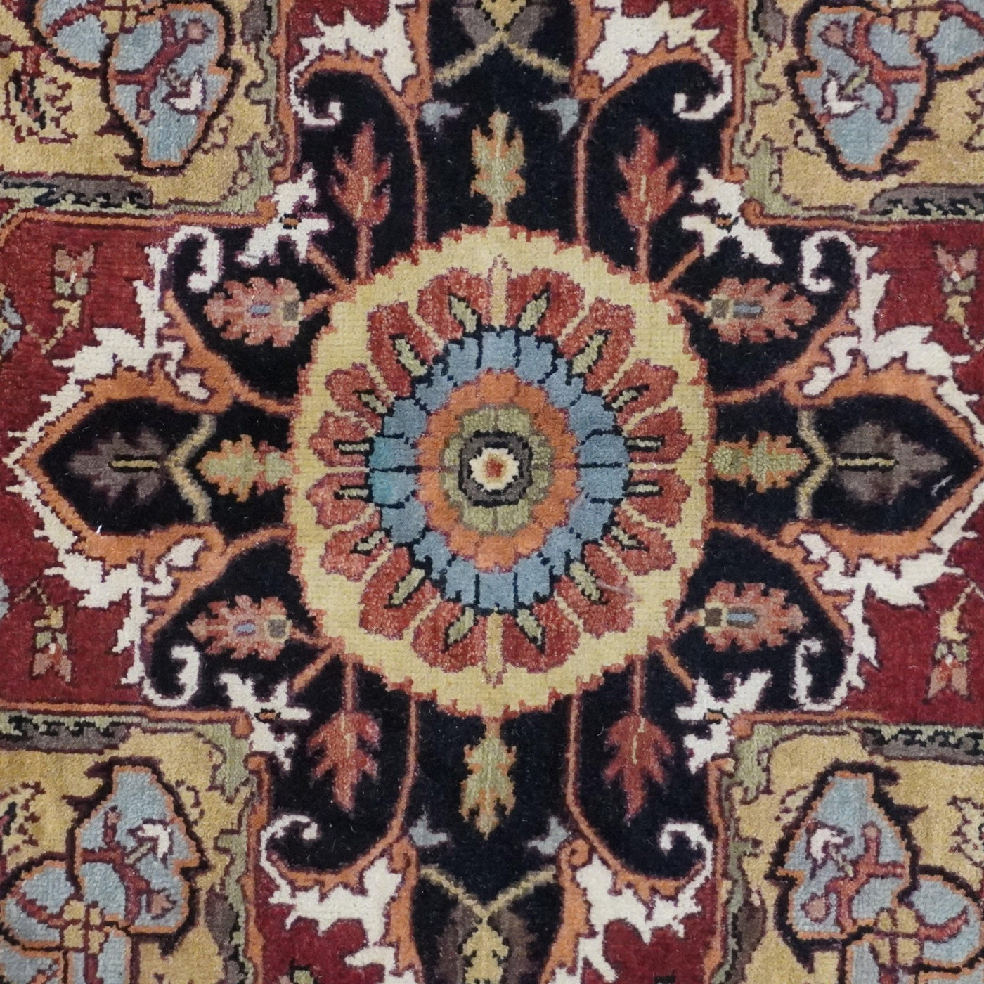 Canvello Hand Made Transitional Medallion Indo Serapi Rug - 8'10'' X 11'9'' - Canvello