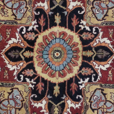 Canvello Hand Made Transitional Medallion Indo Serapi Rug - 8'10'' X 11'9'' - Canvello