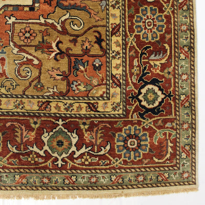 Canvello Hand Made Transitional Medallion Indo Serapi Rug - 8'10'' X 12'0'' - Canvello