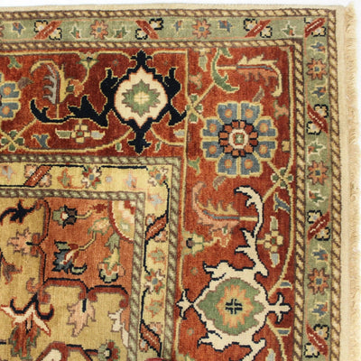 Canvello Hand Made Transitional Medallion Indo Serapi Rug - 8'11'' X 11'9'' - Canvello